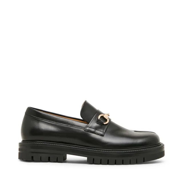 Steve Madden Fushiro mocassins cuir noir bout golf