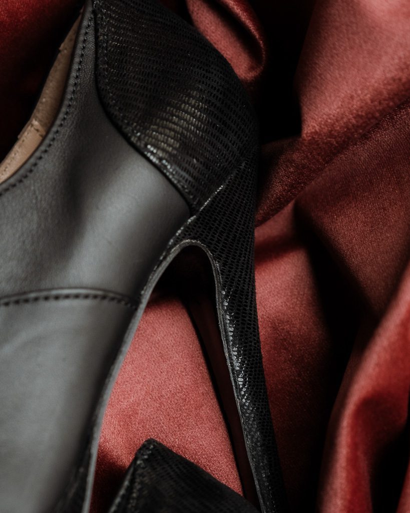 Dessine Moi Un Soulier richelieu plateforme cuir noir vipérine