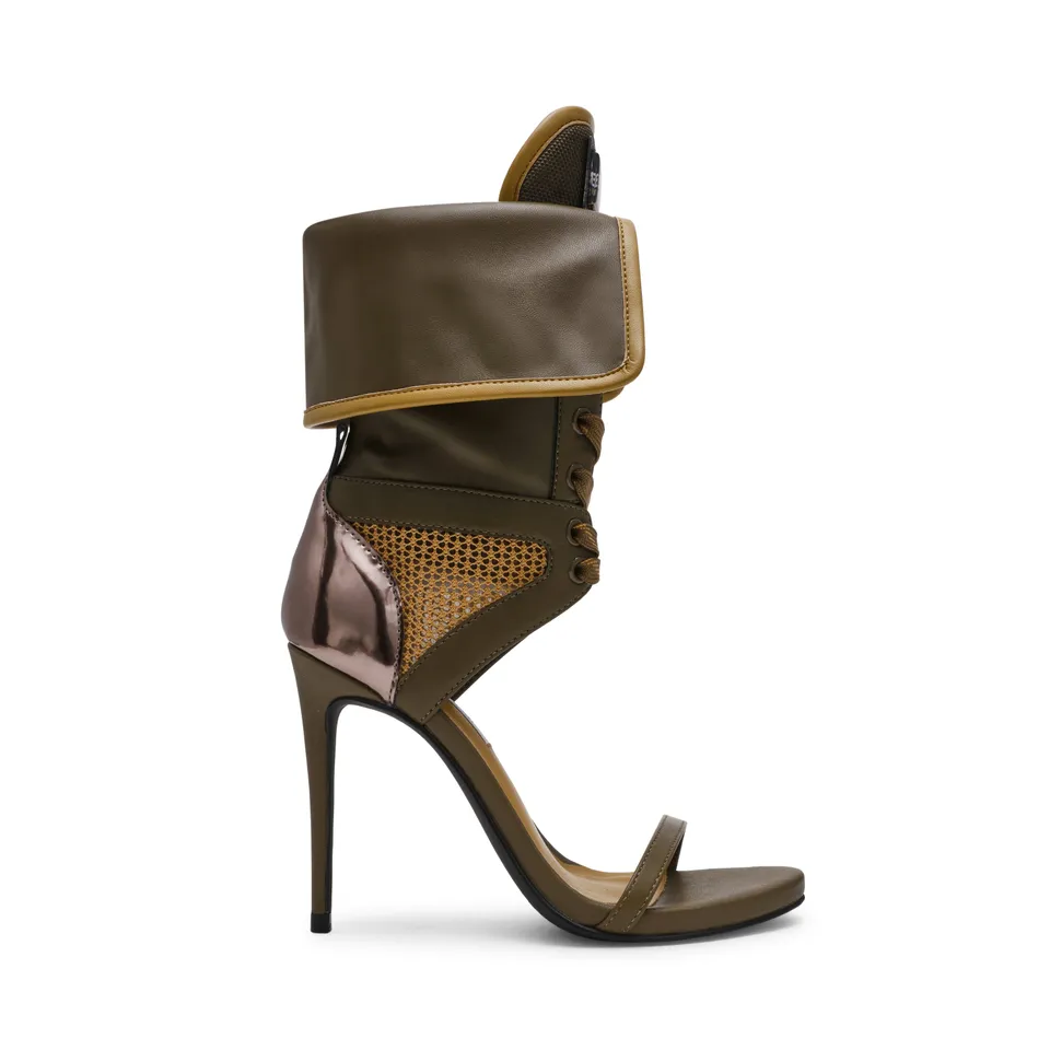 Steve Madden Casella sandales talon olive cuir 10 cm