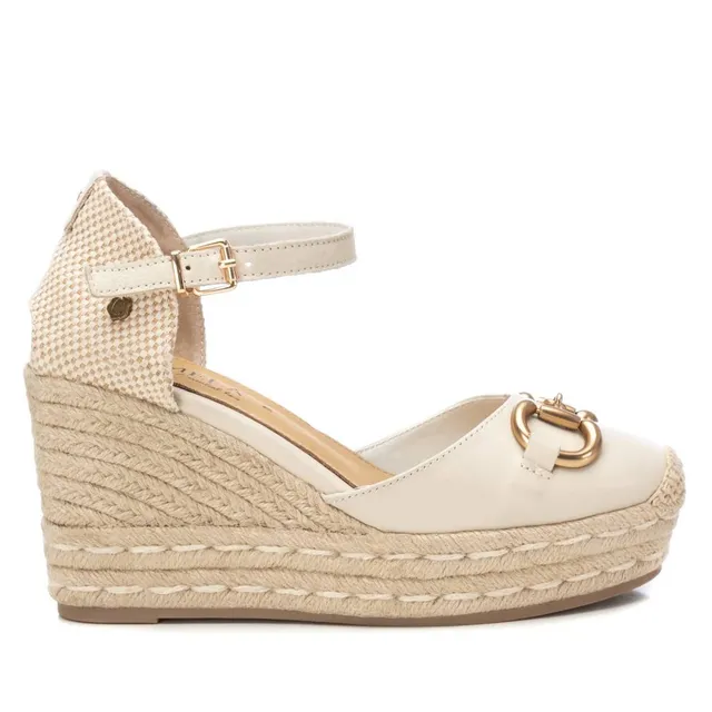 Carmela 16162703 espadrille compensée blanche cuir 9 cm