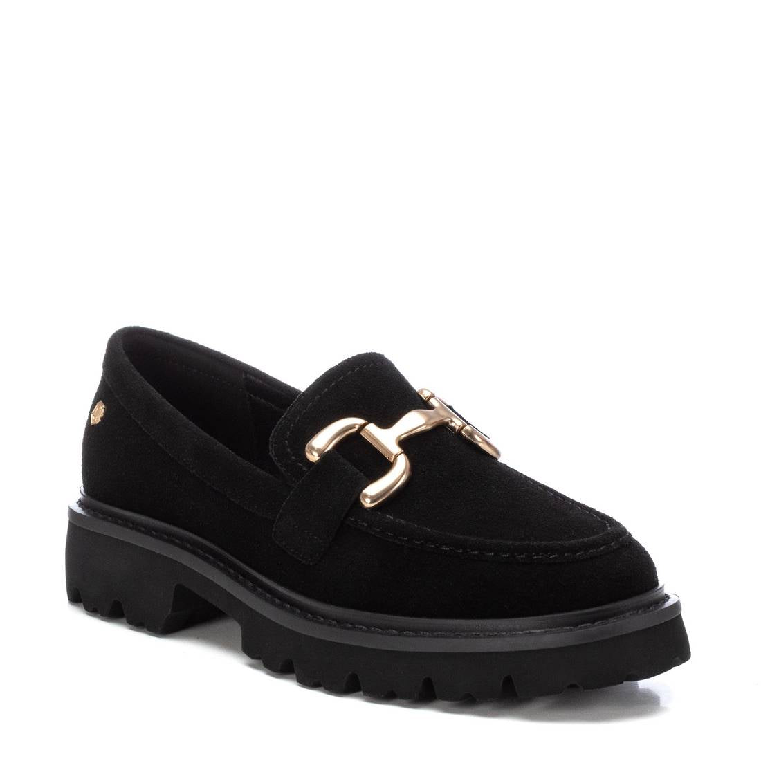 Carmela 16195201 mocassin femme noir serraje chaîne