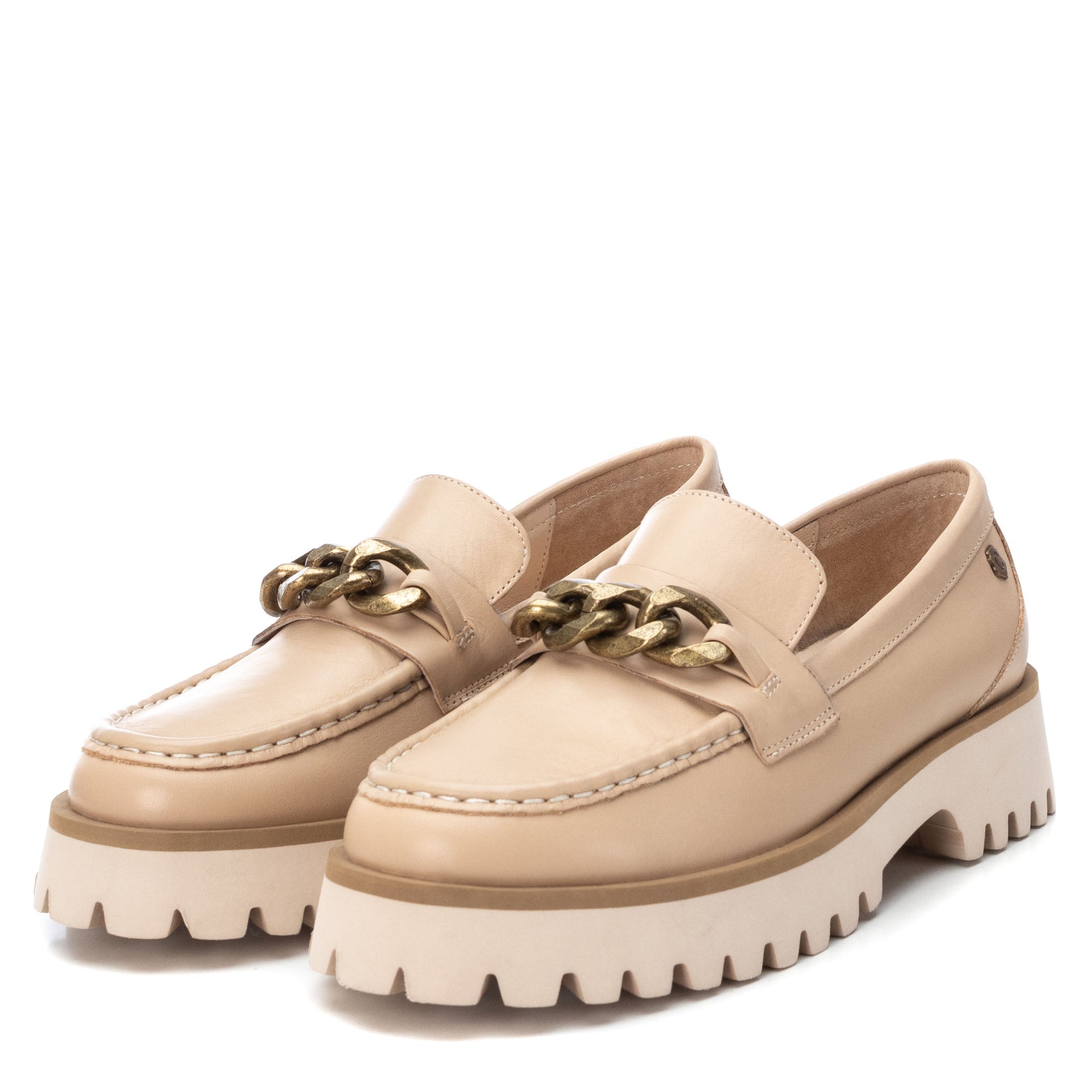Carmela 16035803 mocassins marron chaîne cuir