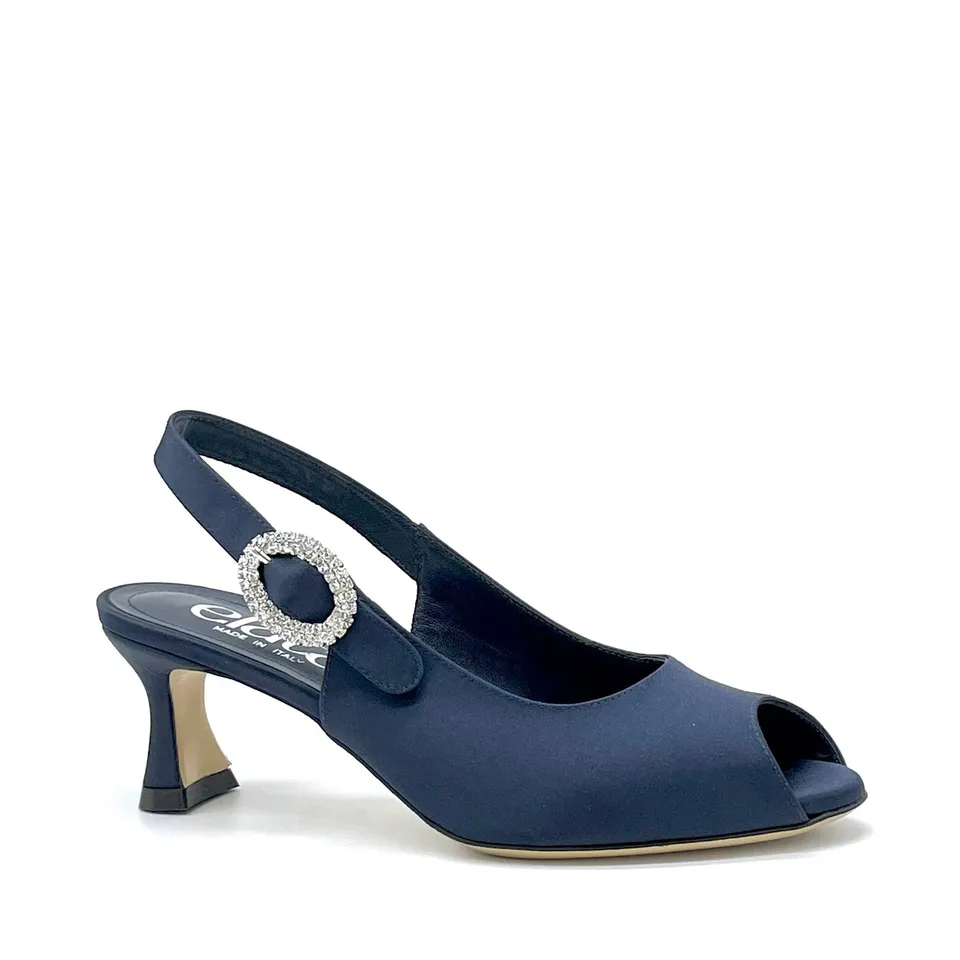 ELATA 16103 sandales satin bleu boucle bijou