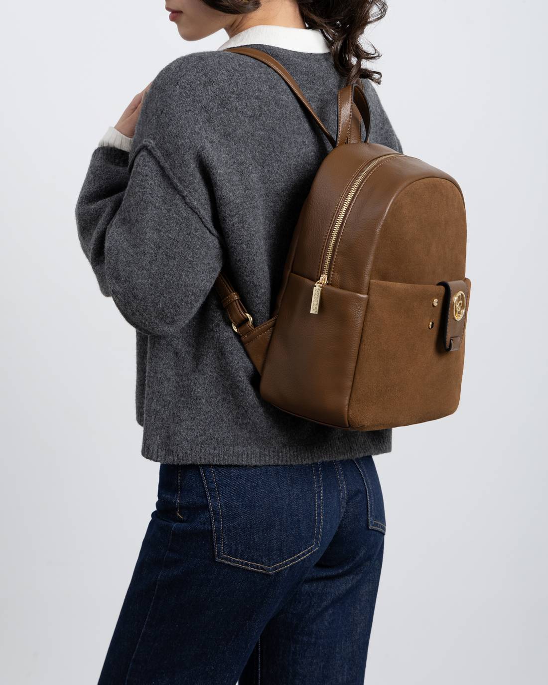 Carmela 18616101 sac à dos femme cuir camel