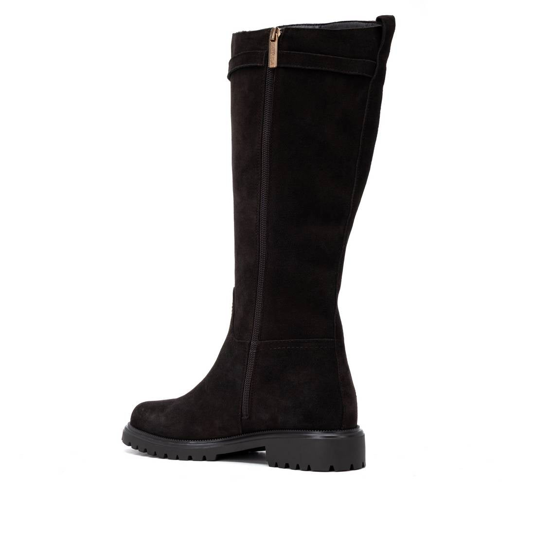Carmela 16426502 botte marron daim talon plat