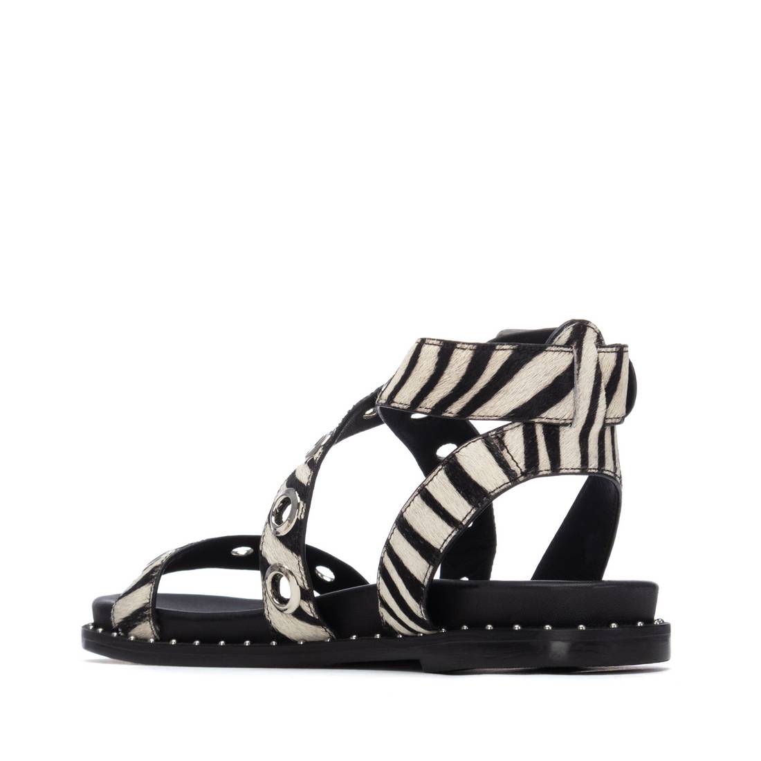 Carmela 16238906 sandale cuir zèbre talon plat