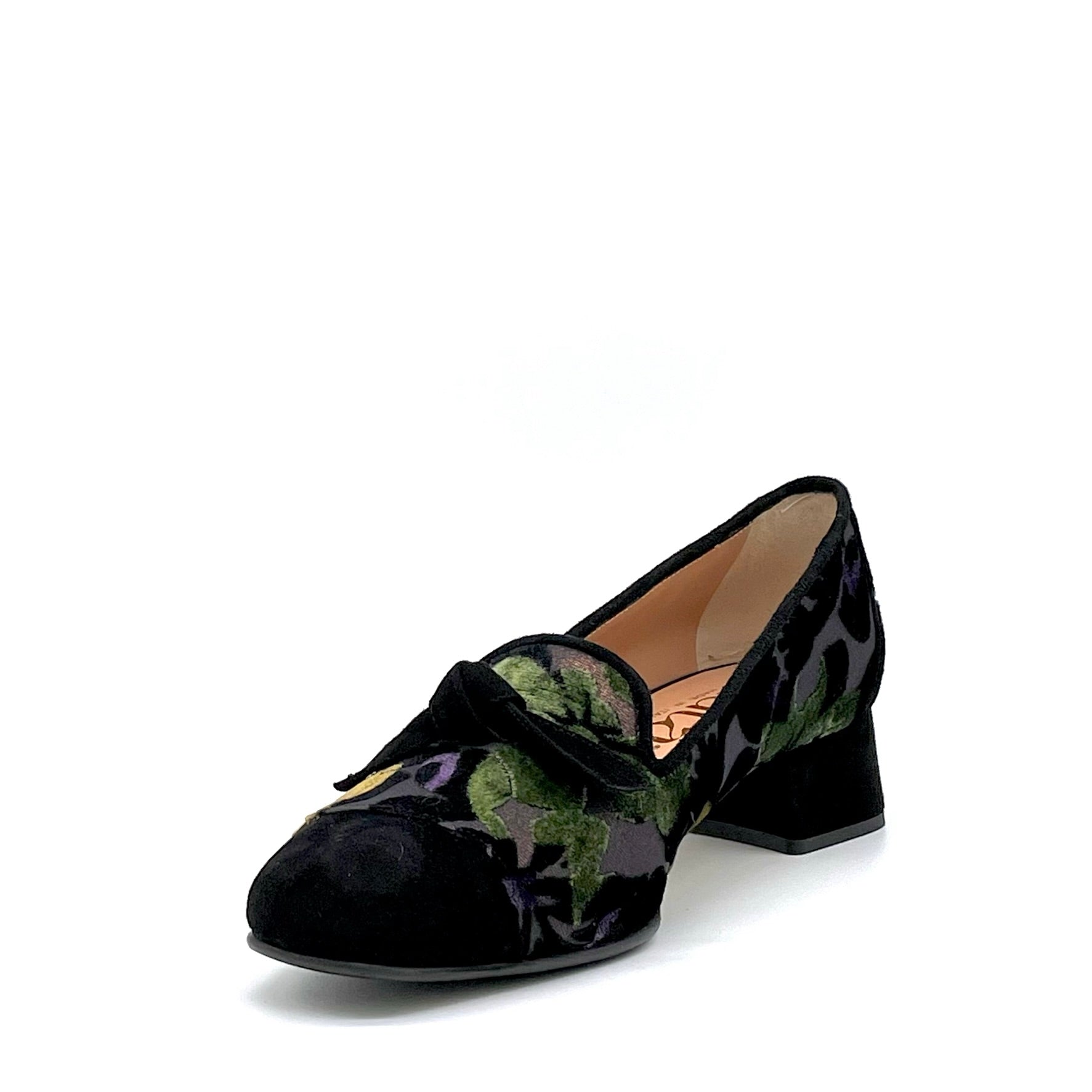 Elata 74709 mocassins noir velours et daim talon 3,5 cm