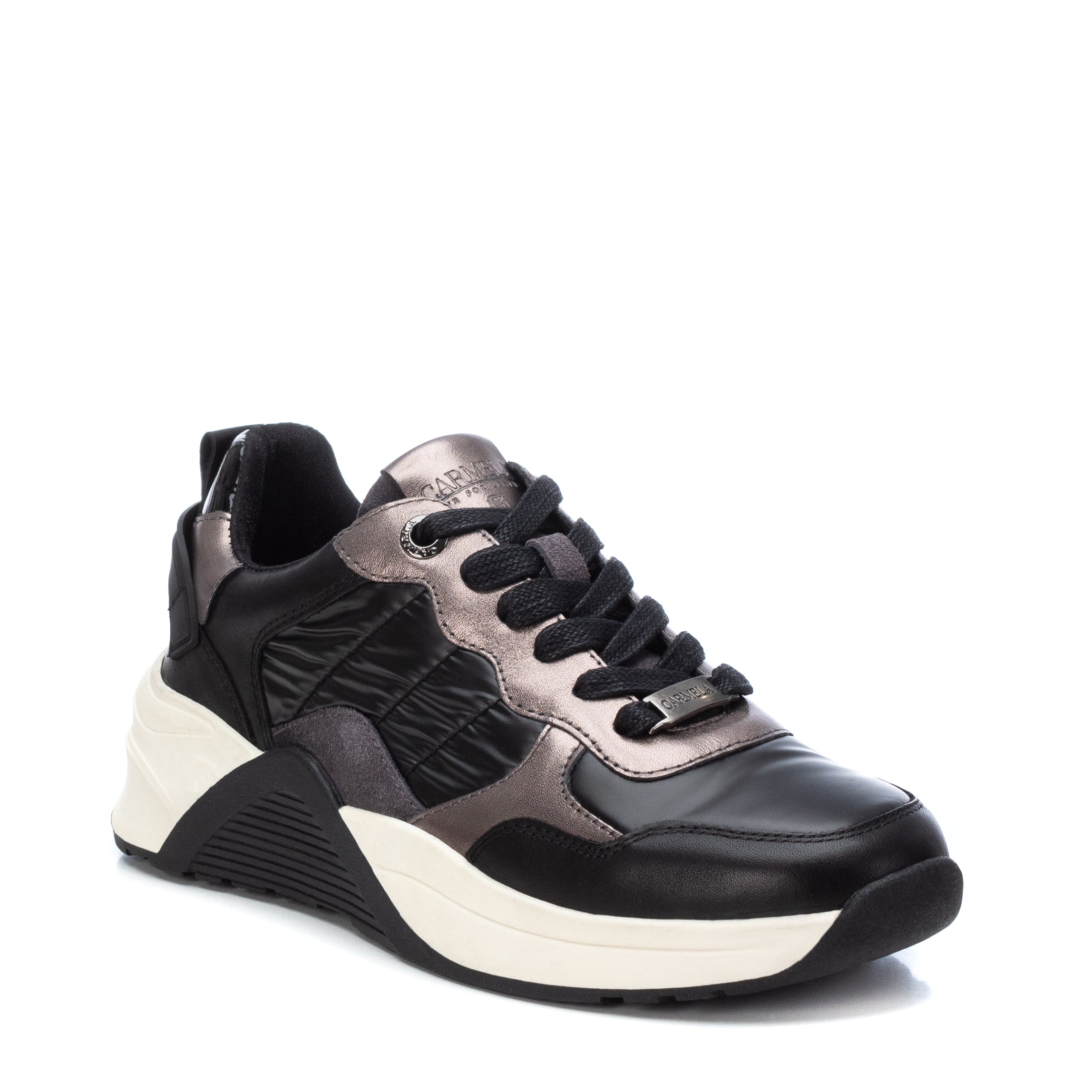 Carmela 16015401 sneakers femme noir cuir véritable