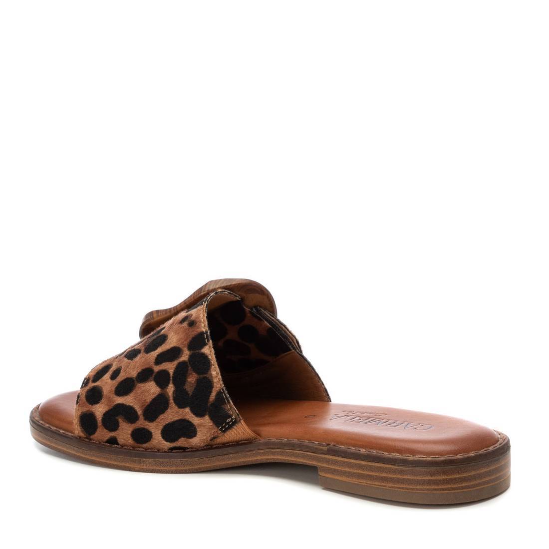 Carmela 16241504 sandale raphia léopard talon bas