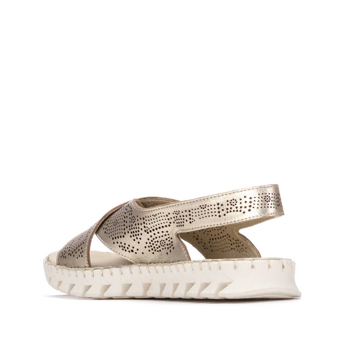 Carmela 16321604 sandale plate femme cuir doré