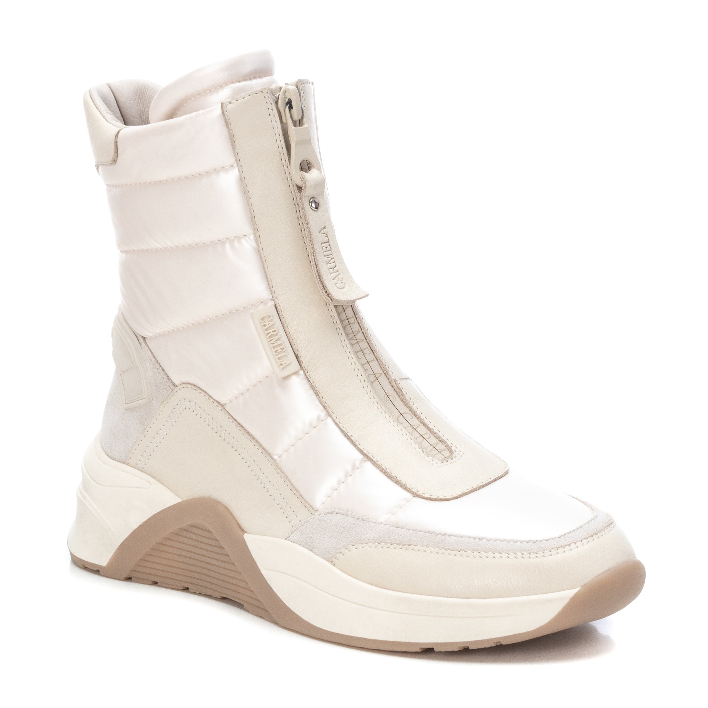 Carmela 16036305 bottine femme blanc sneaker matelassée