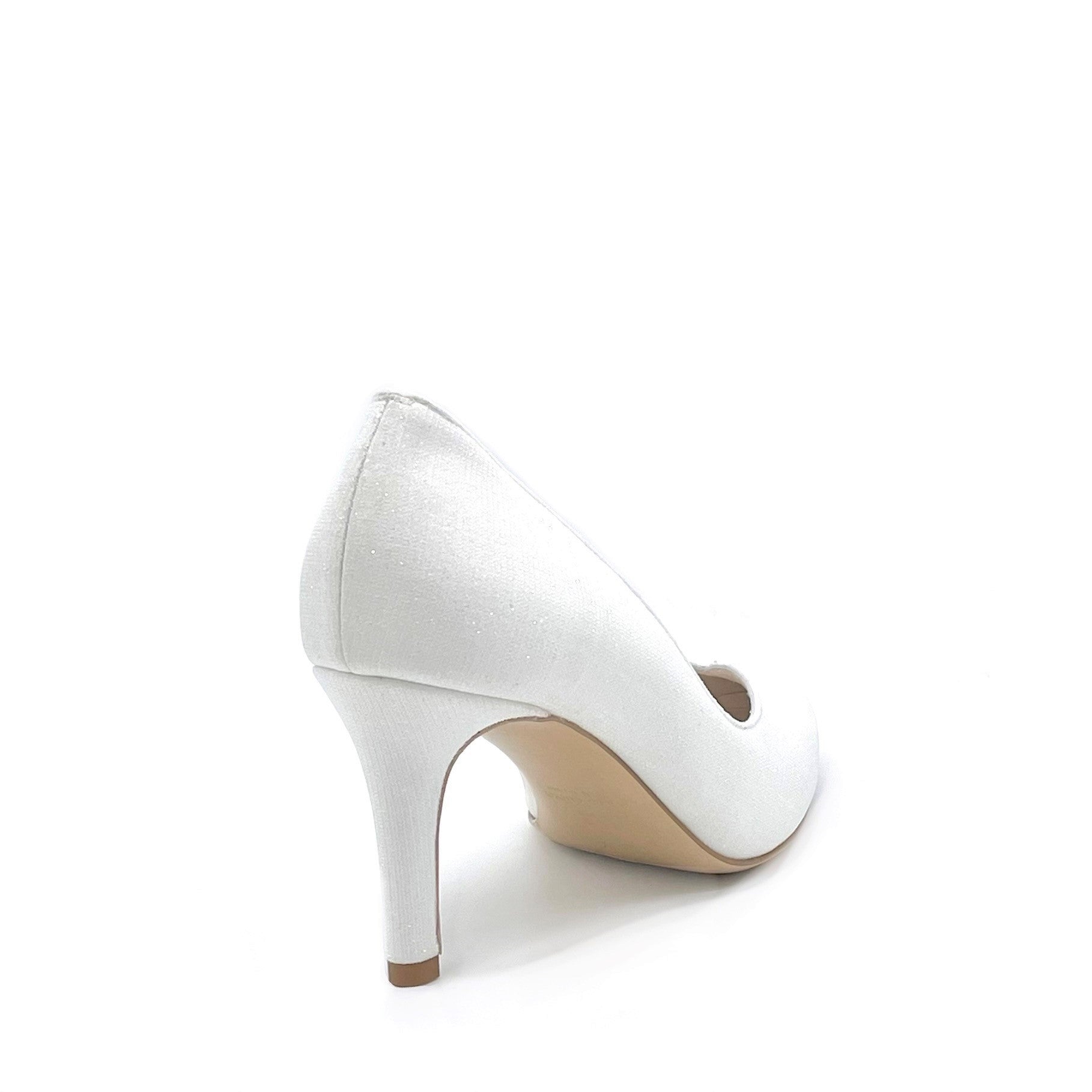 ELATA S2003 escarpin laminé blanc talon 7,5 cm