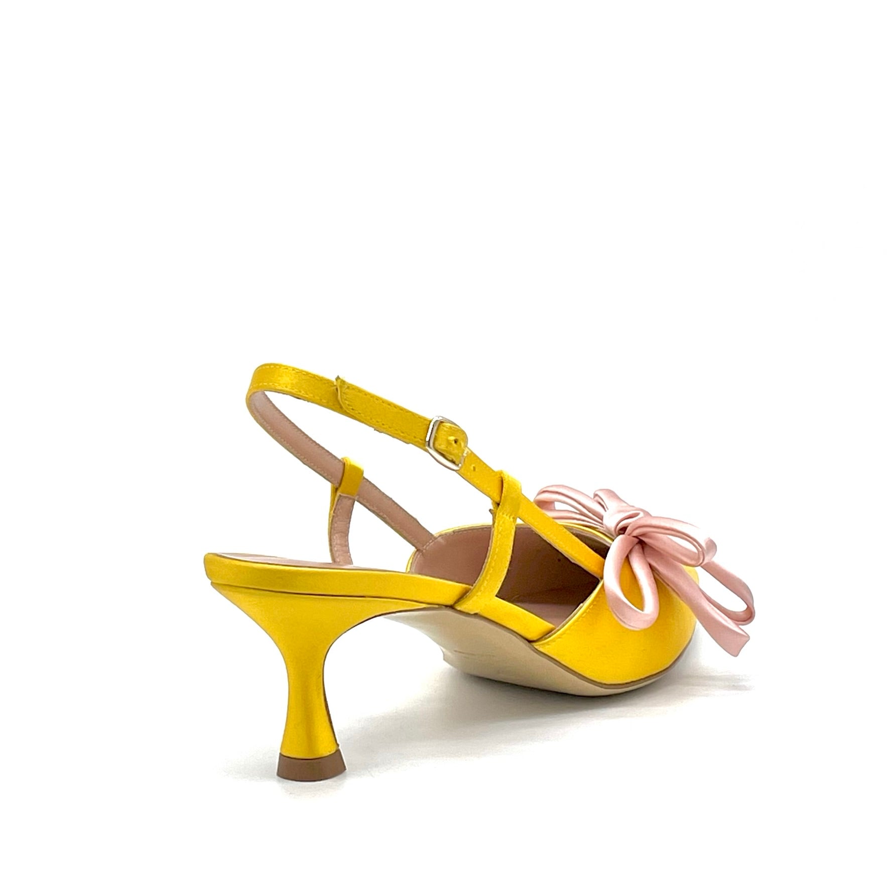 Elata 14151-1 slingback satin jaune talon 5,5 cm