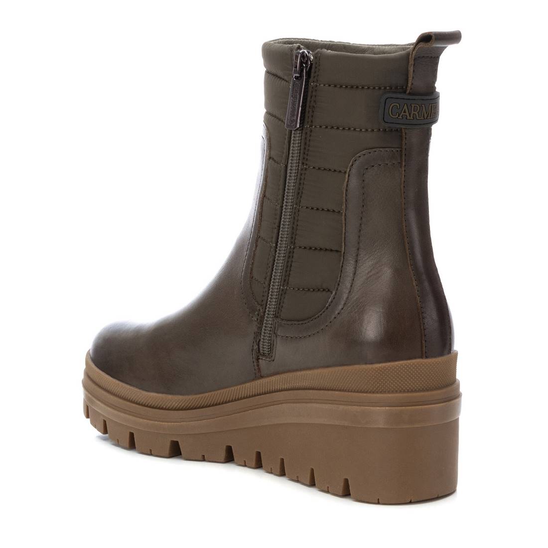 Carmela 16032602 bottine cuir vert plateforme 5 cm