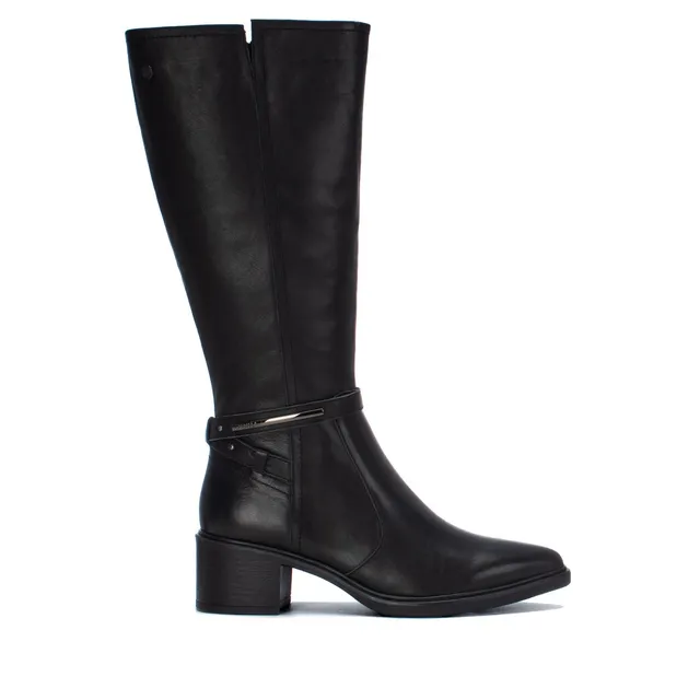 Carmela 16437601 bottes cuir noir talon moyen
