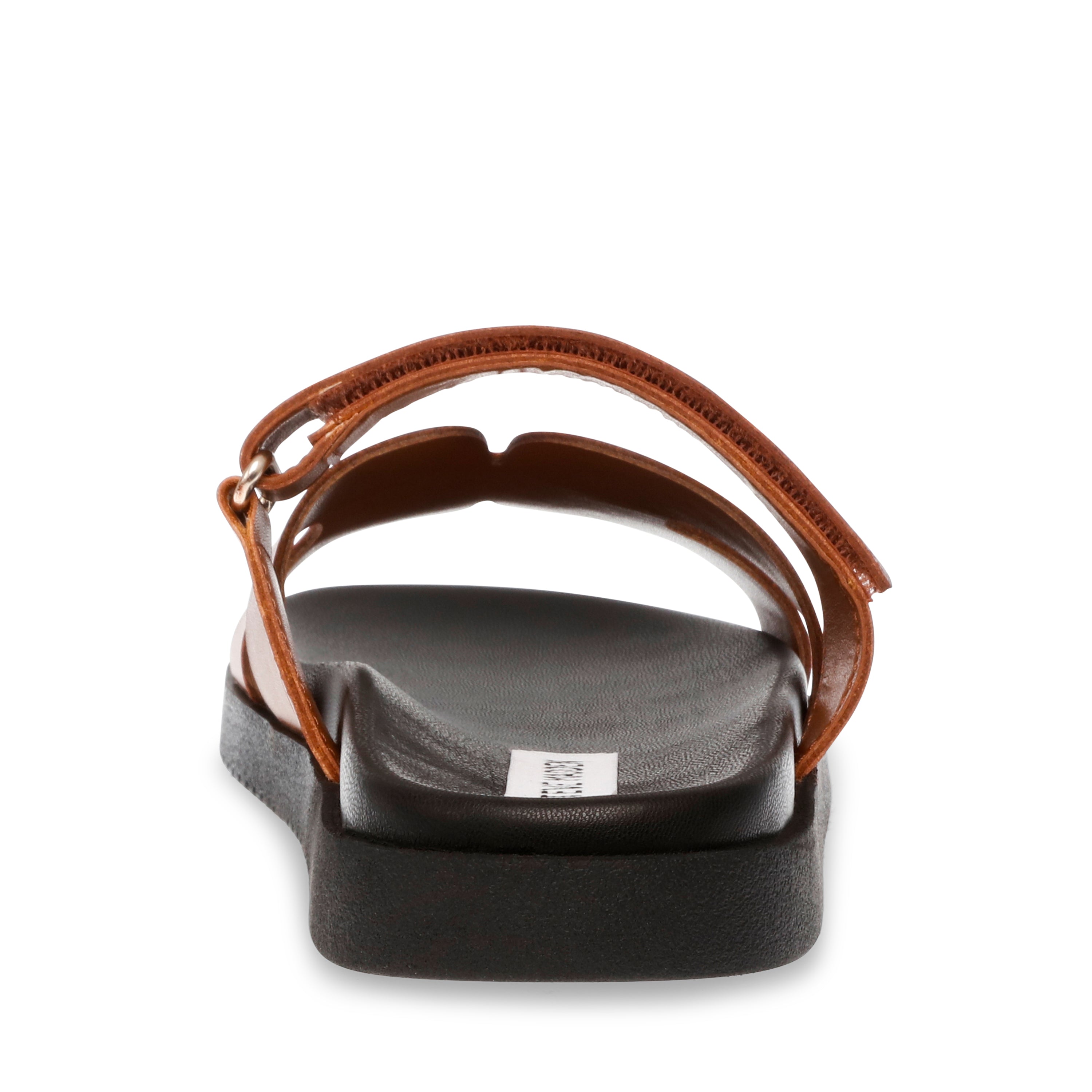 Steve Madden Missile-E sandale cuir cognac plate