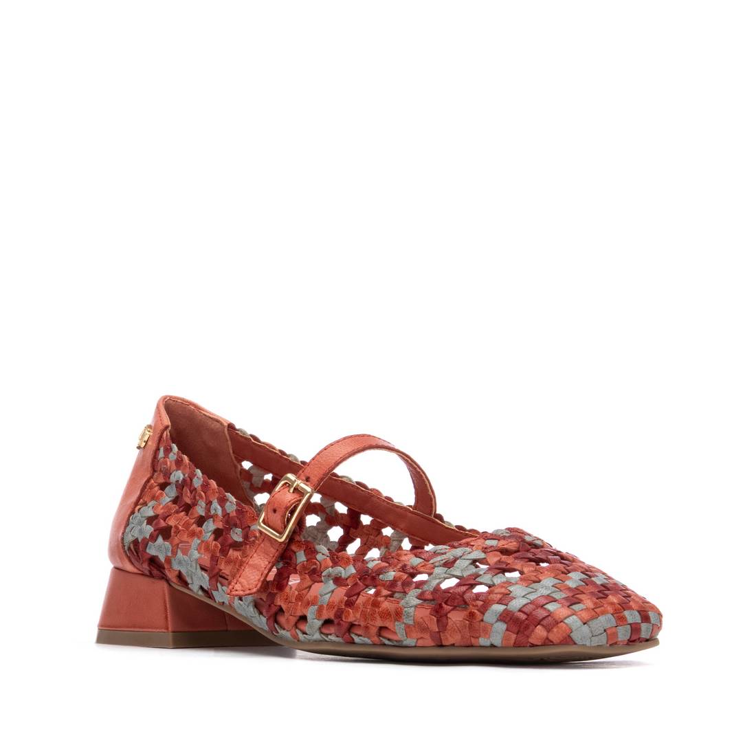 Carmela 16312805 babies cuir rouge corail talon bas