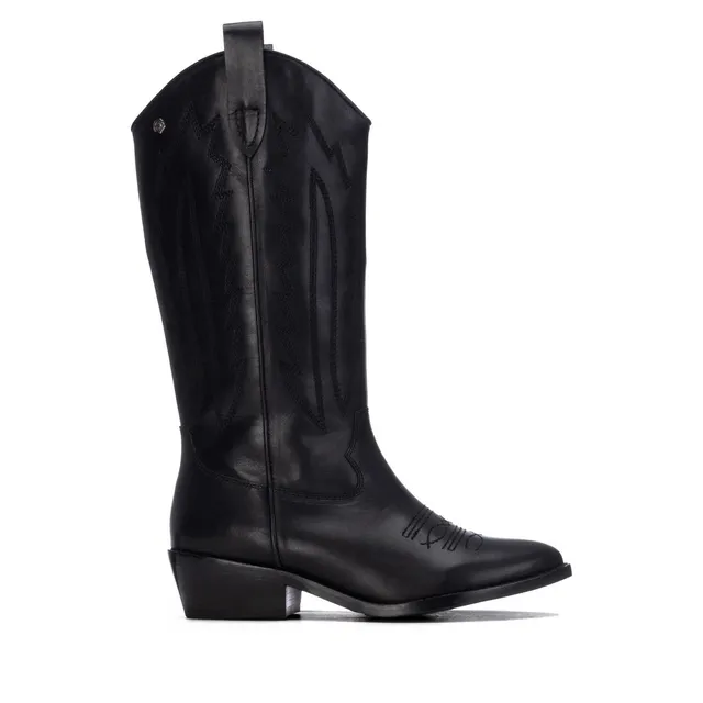 Carmela 16417401 bottes cuir noir talon campera