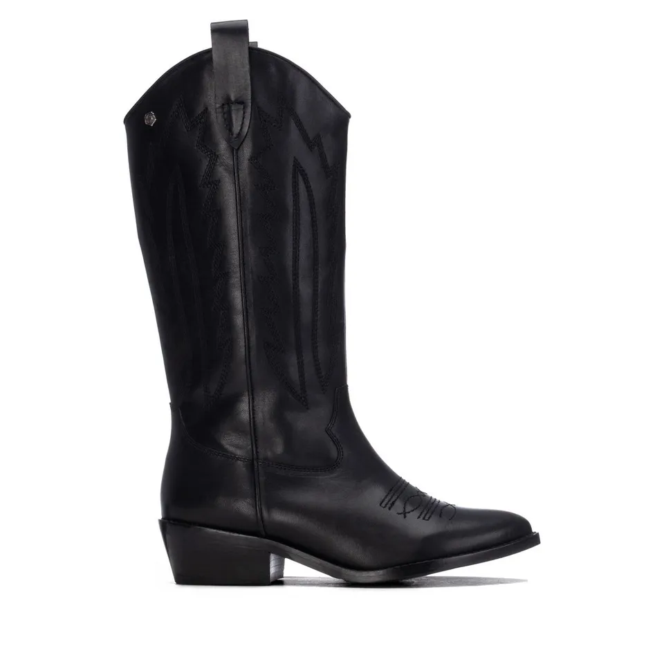 Carmela 16417401 bottes cuir noir talon campera