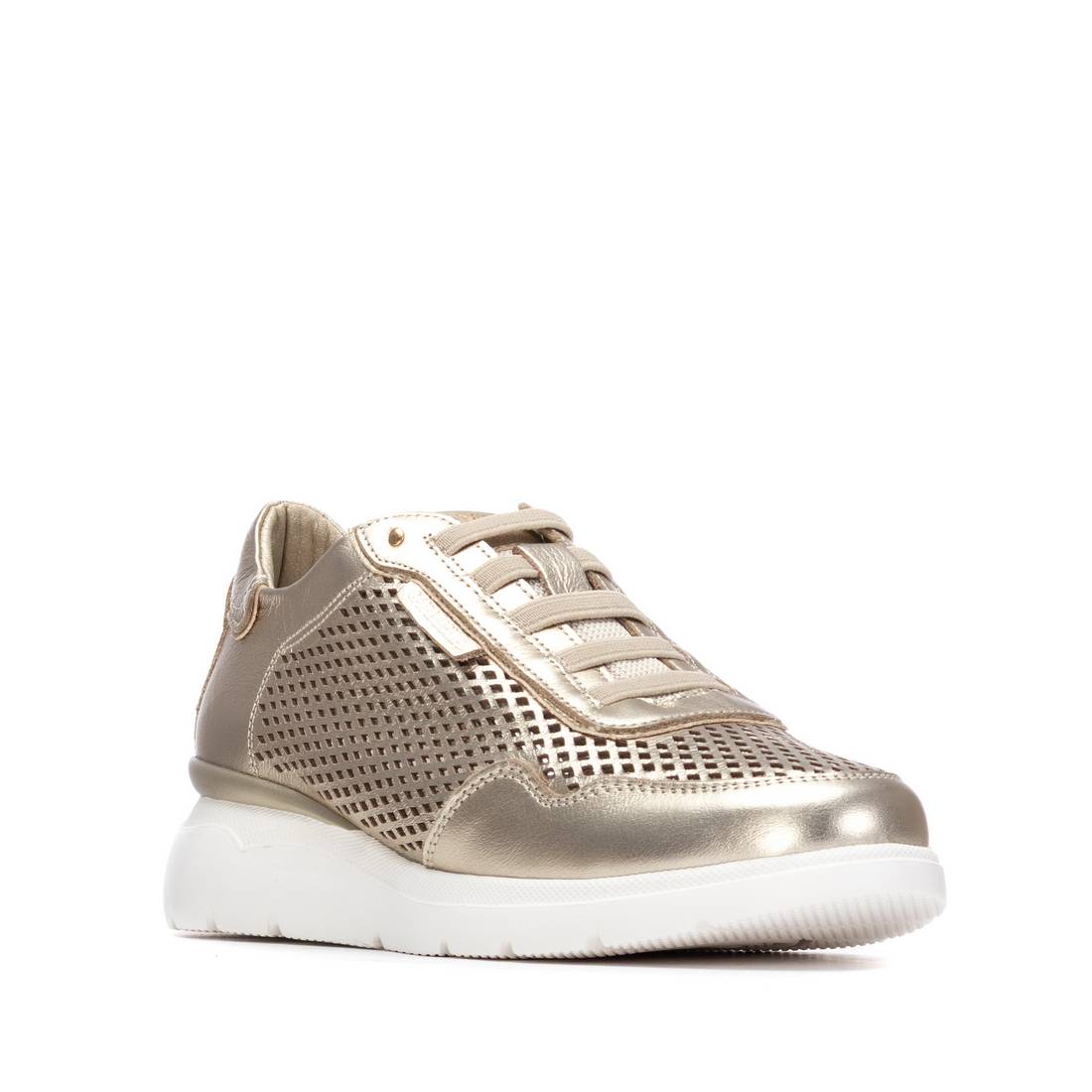 Carmela 16321103 basket femme or cuir ajouré