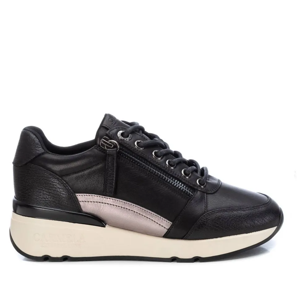 Carmela 16085003 sneakers cuir noir à zip