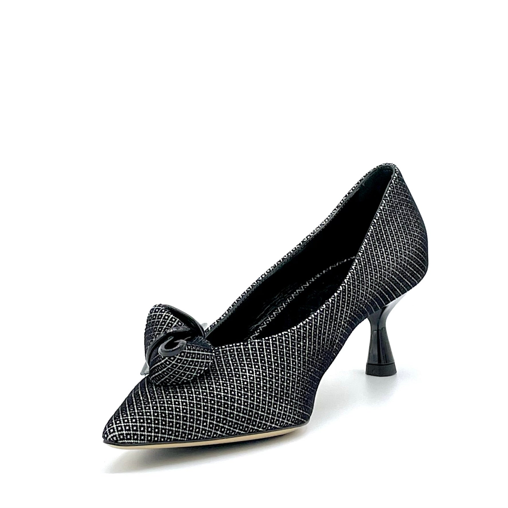 Elata 54515 escarpin suède imprimé nœud 5,5 cm