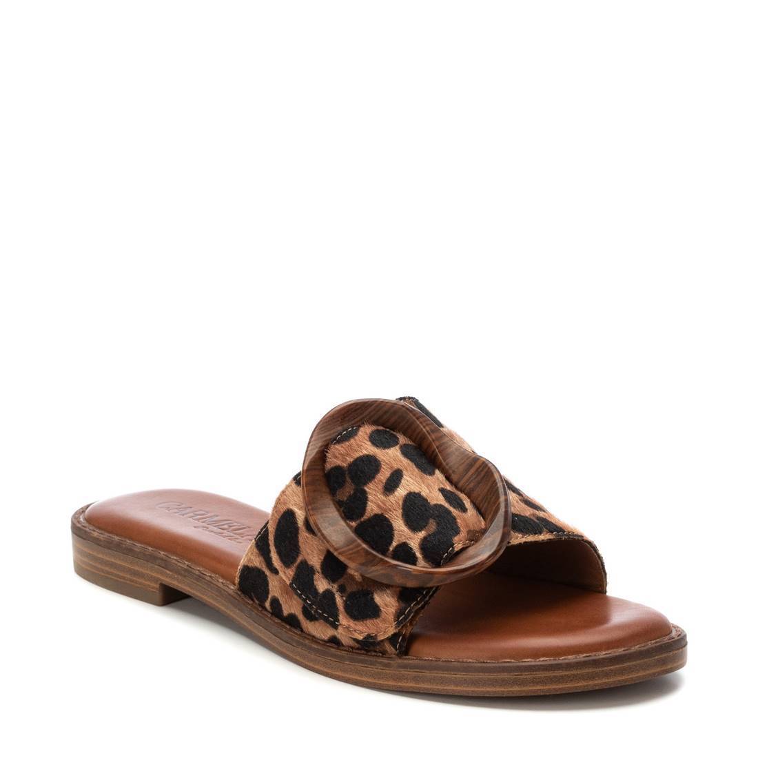 Carmela 16241504 sandale raphia léopard talon bas