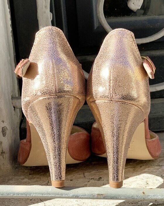 Dessine Moi Un Soulier Salome salome velours rose gold pointure 35