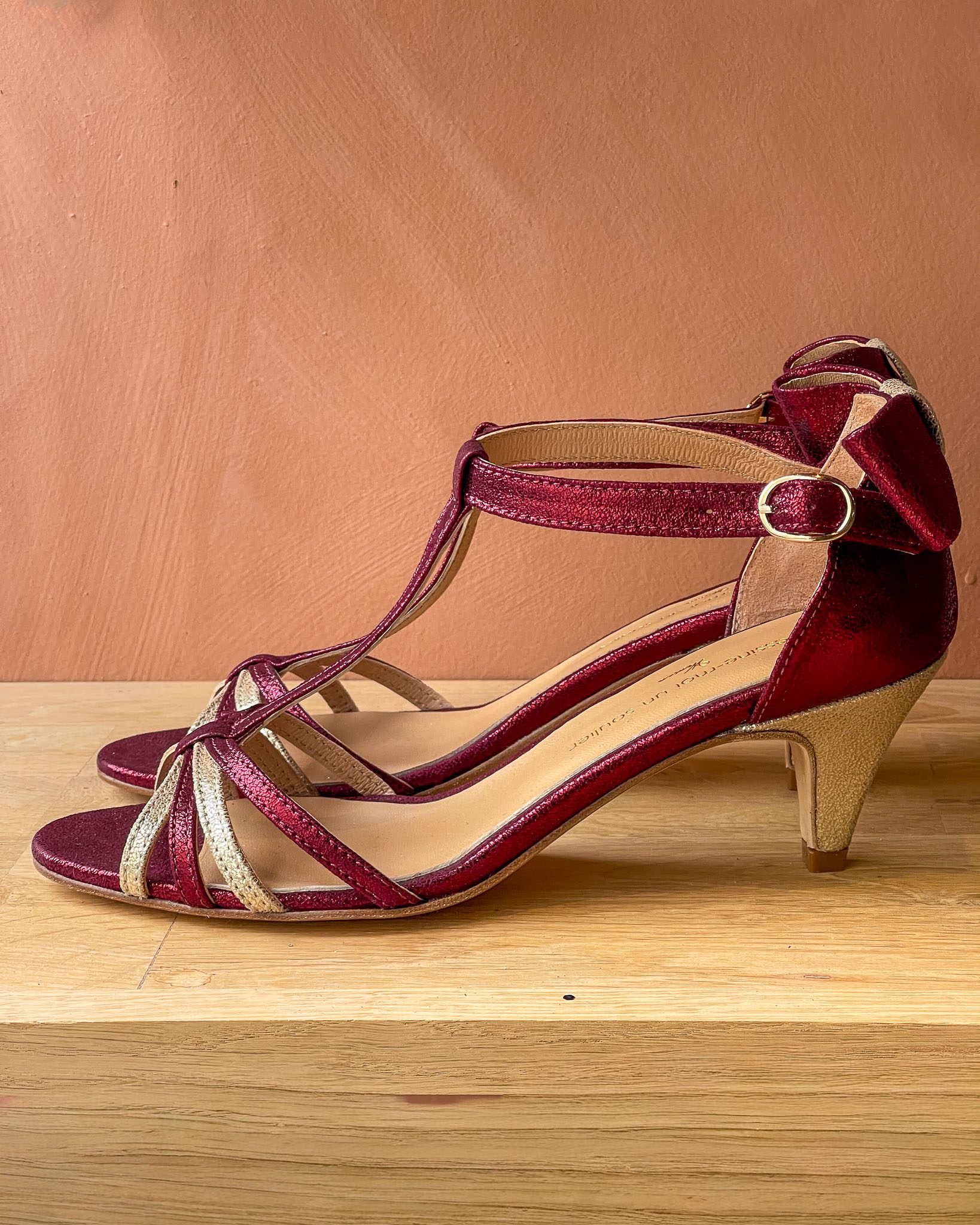 Dessine Moi Un Soulier Chloé sandales grenat champagne 39