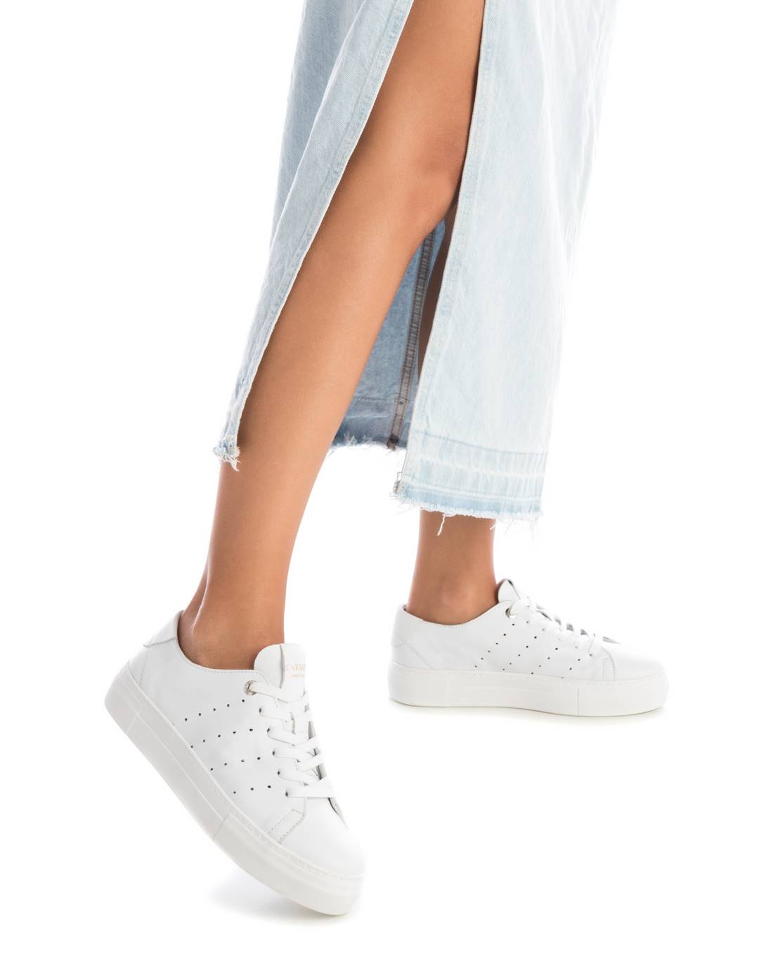 Carmela 16133703 sneaker cuir blanc lacets