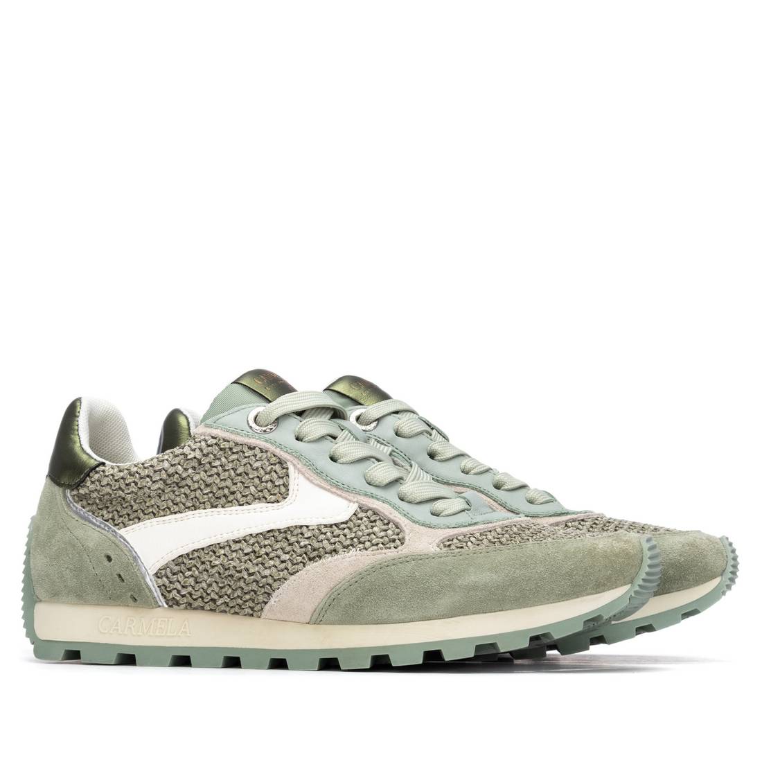 Carmela 16323003 sneaker femme vert aqua tressé