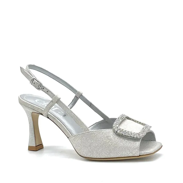 Elata 16117 sandale suède argent boucle bijou 7,5 cm