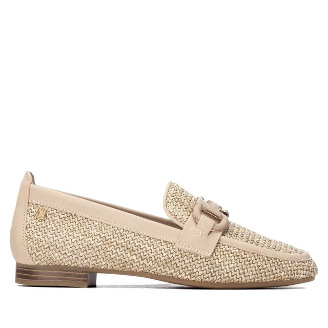 Carmela 16321902 mocassin plat beige tressé