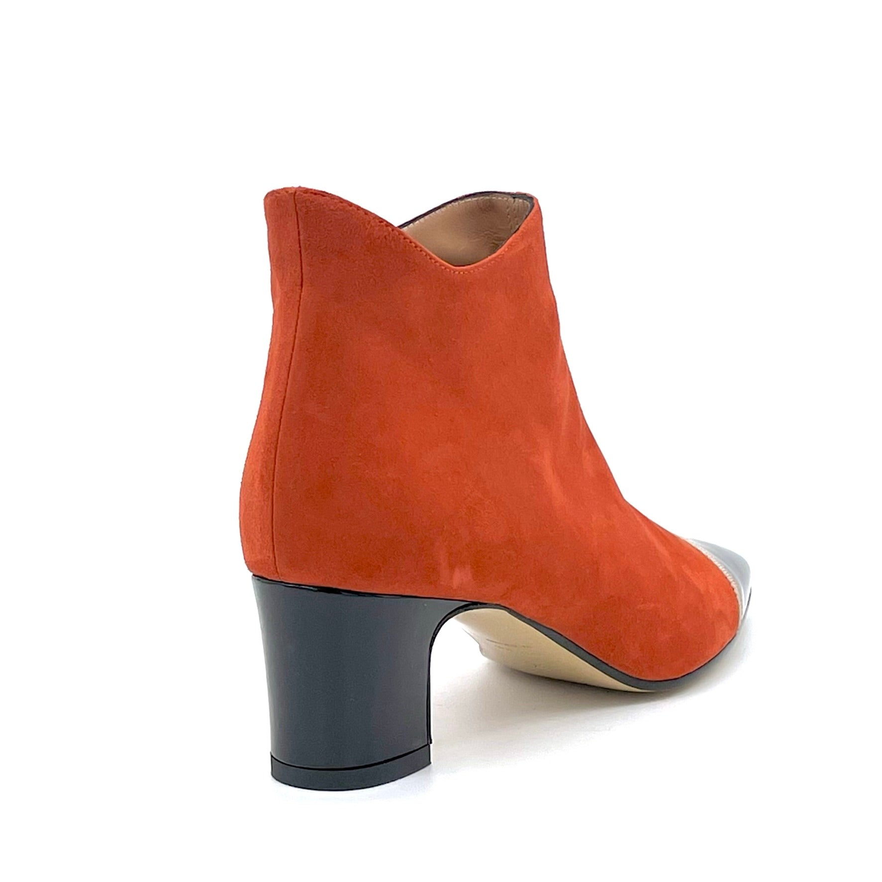 Elata 54541-1 bottine suède citrouille talon 5,5 cm