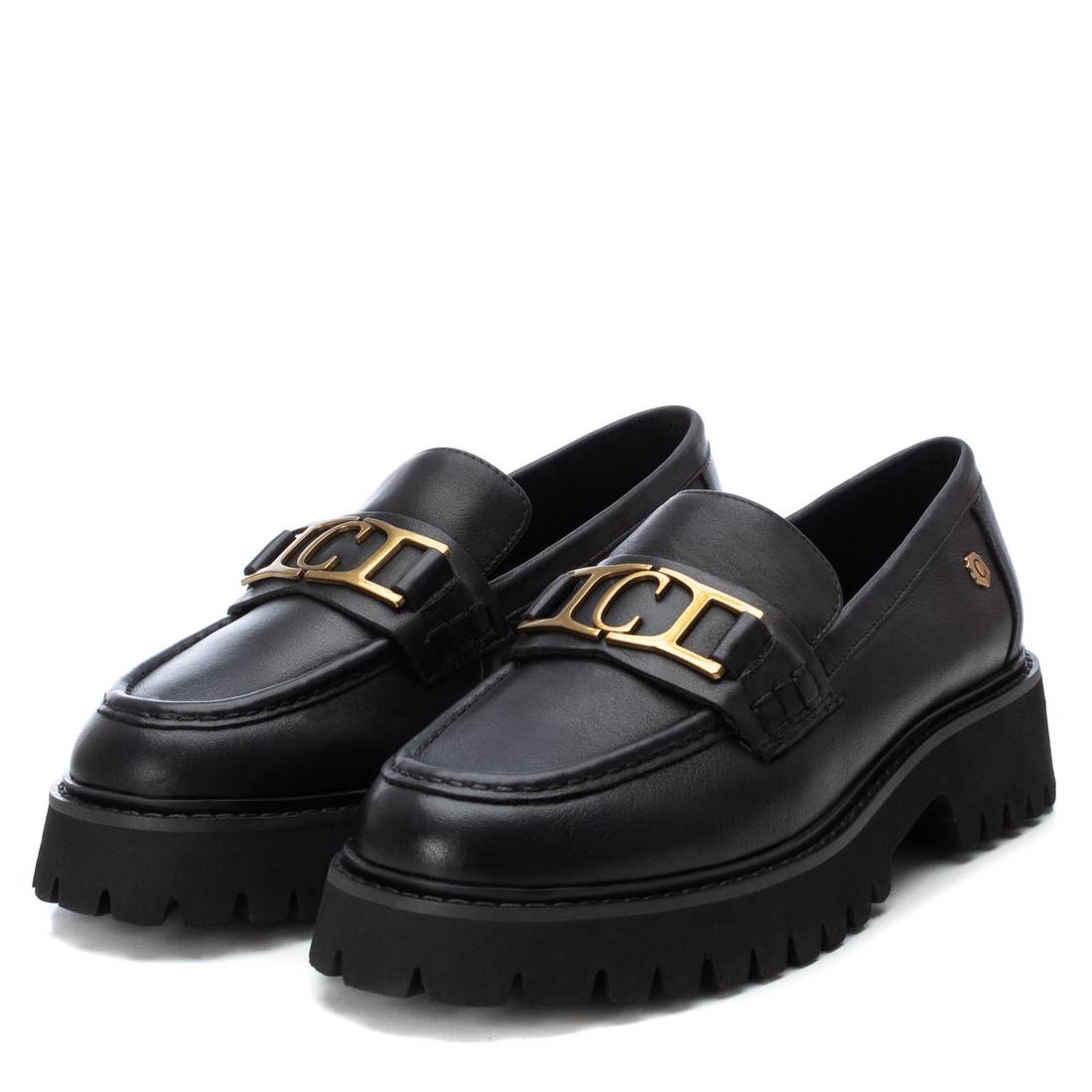 Carmela 16087901 mocassins cuir noir à mors talon plat
