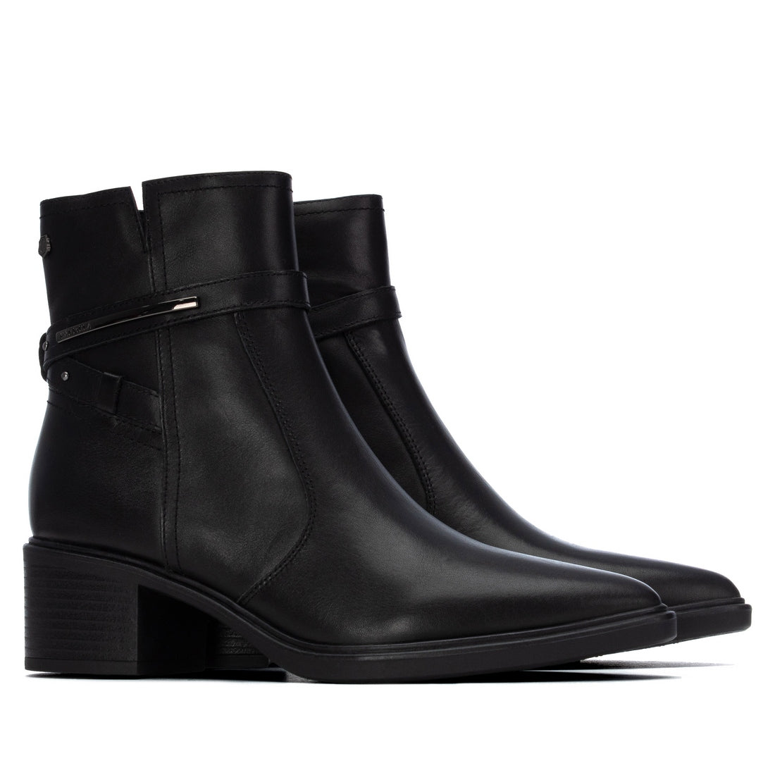 Carmela 16433201 bottines femme noir cuir talon