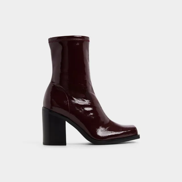ALDO Joma bottes mi-mollet cuir verni bordeaux