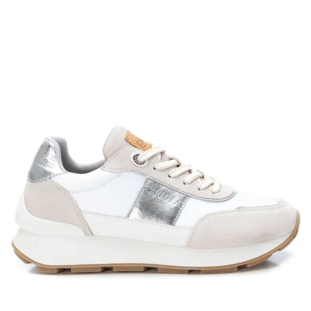 Carmela 16056007 baskets femme cuir argenté lacets