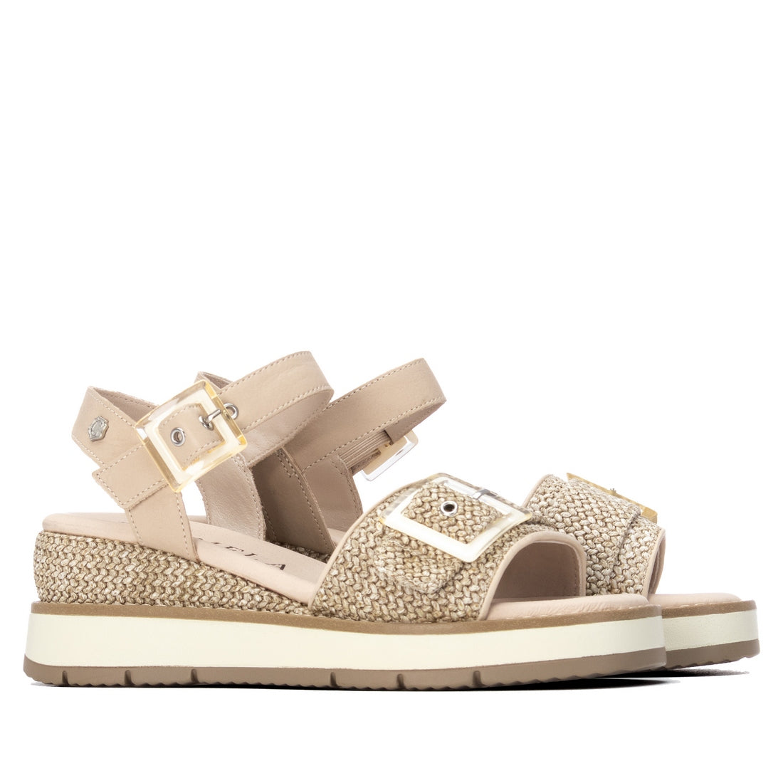 Carmela 16321701 sandales compensées cuir beige