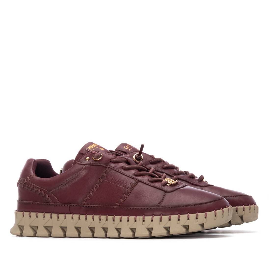 Carmela 16252806 baskets femme bordeaux cuir lacets