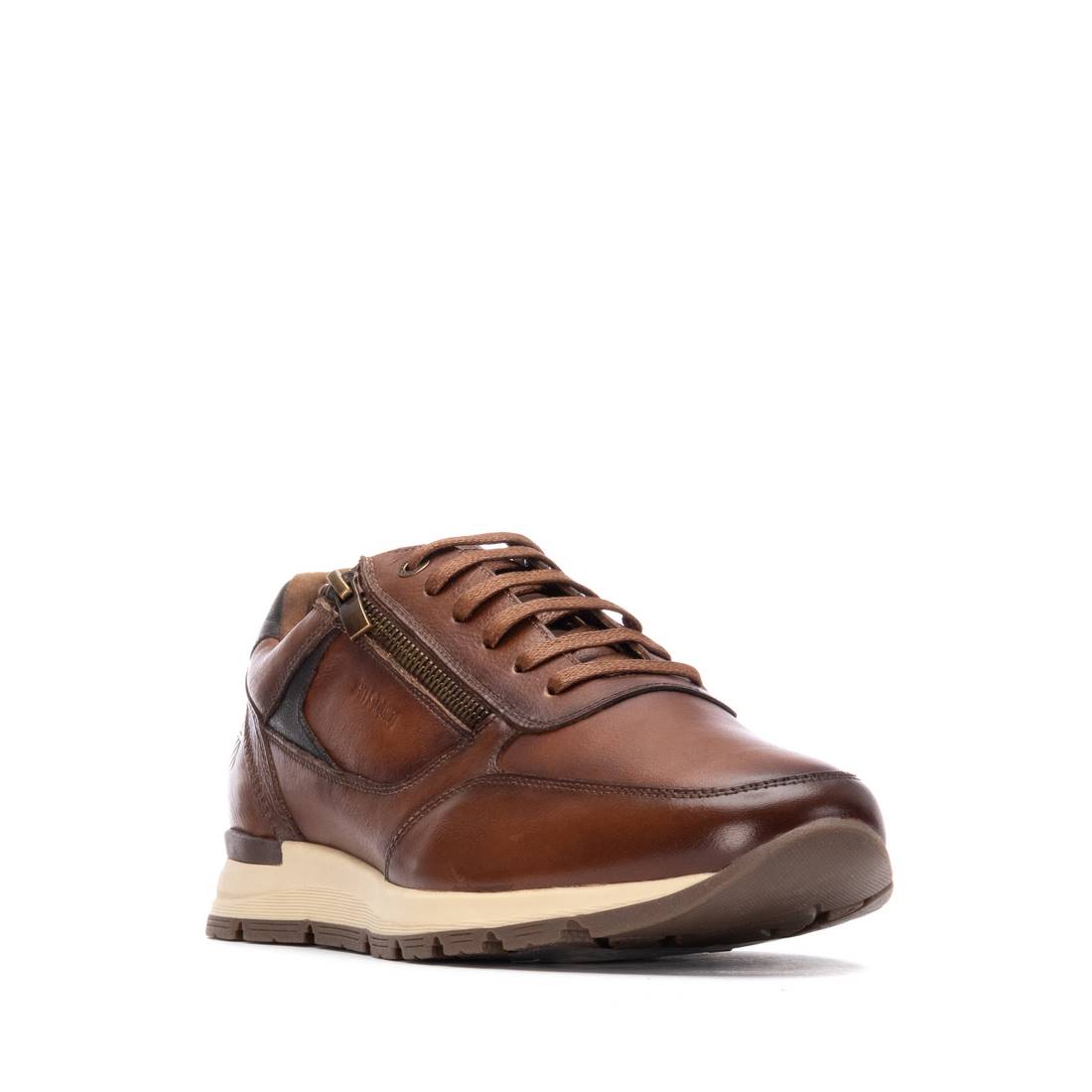 Carmela 16267702 basket homme cuir camel fermeture zip