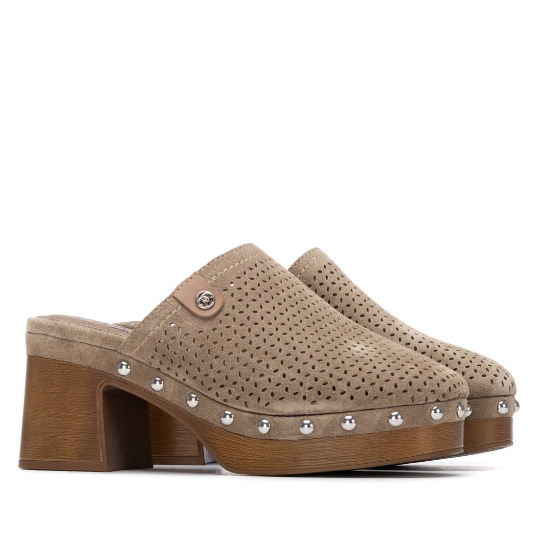 Carmela 16328302 sabot femme cuir taupe talon 8cm