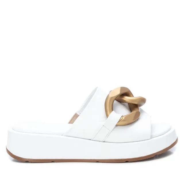 Carmela 16077402 sandales femme blanc cuir chaîne