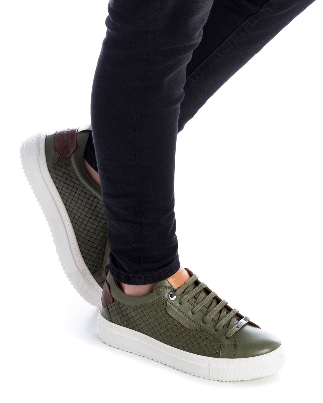 Carmela 16021402 basket femme cuir vert lacets