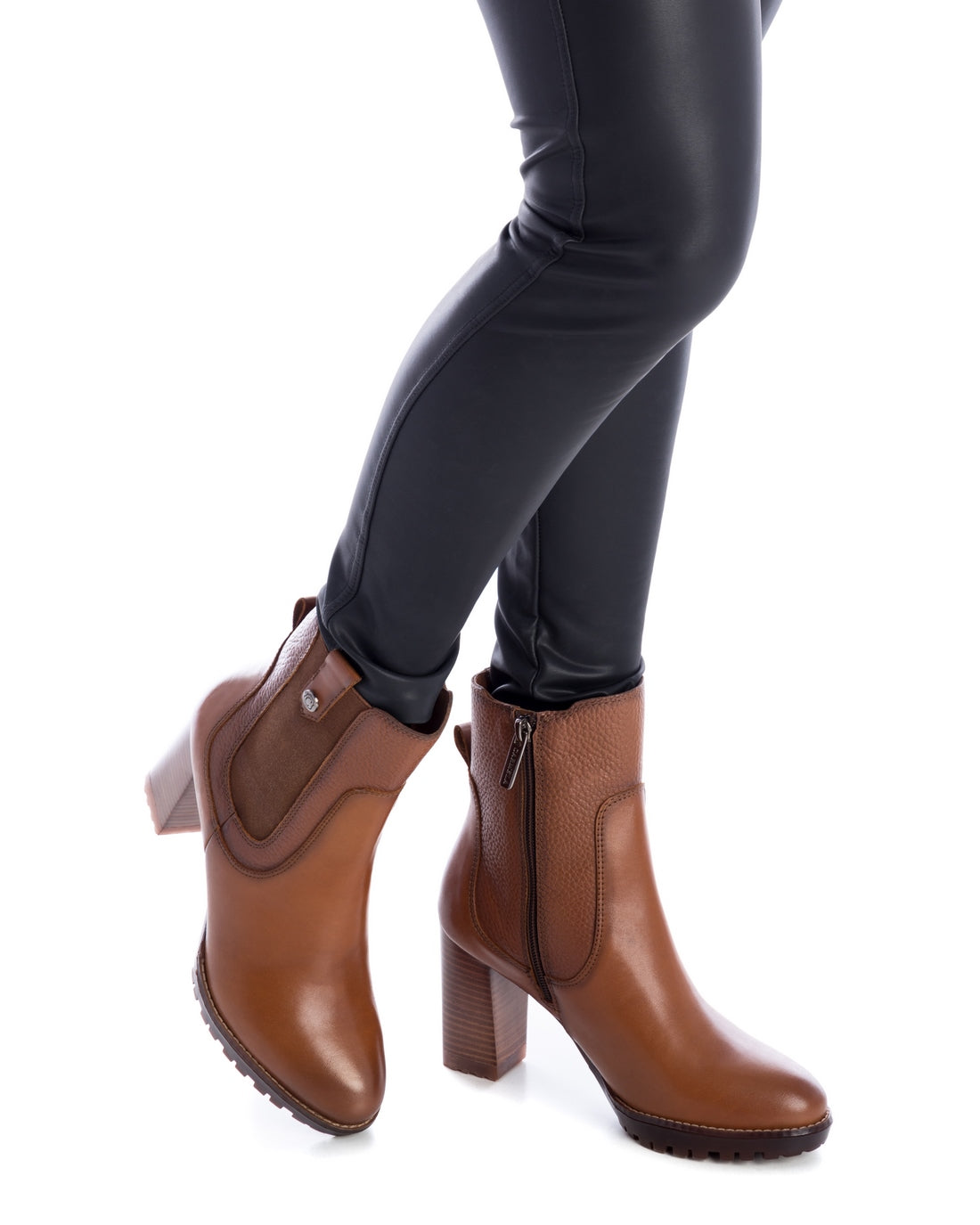 Carmela 16005202 chelsea cuir marron talon 9 cm