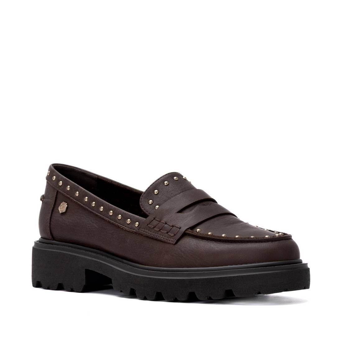 Carmela 16427102 mocassin cuir marron talon bas