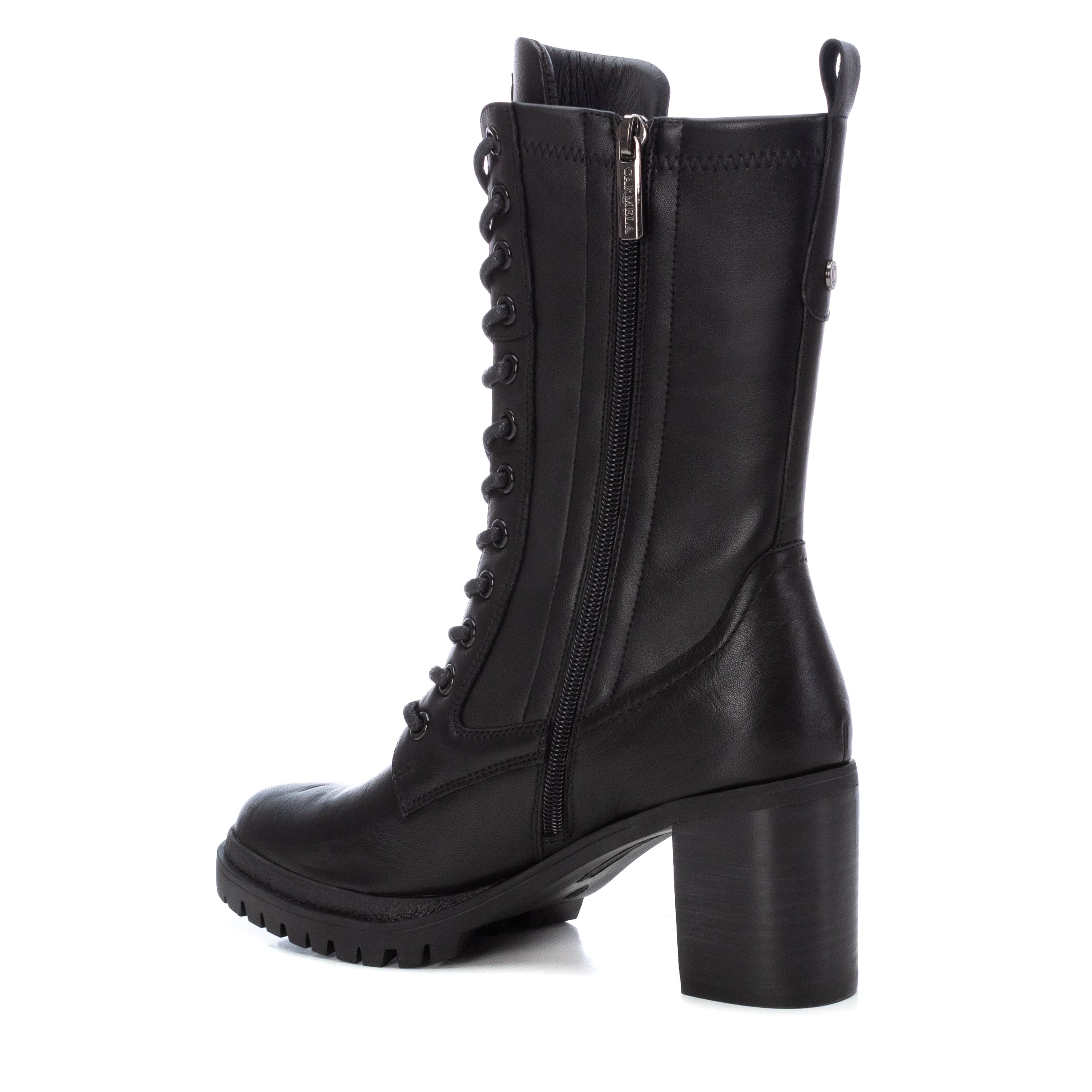 Carmela 16026601 bottine militaire cuir noir lacets