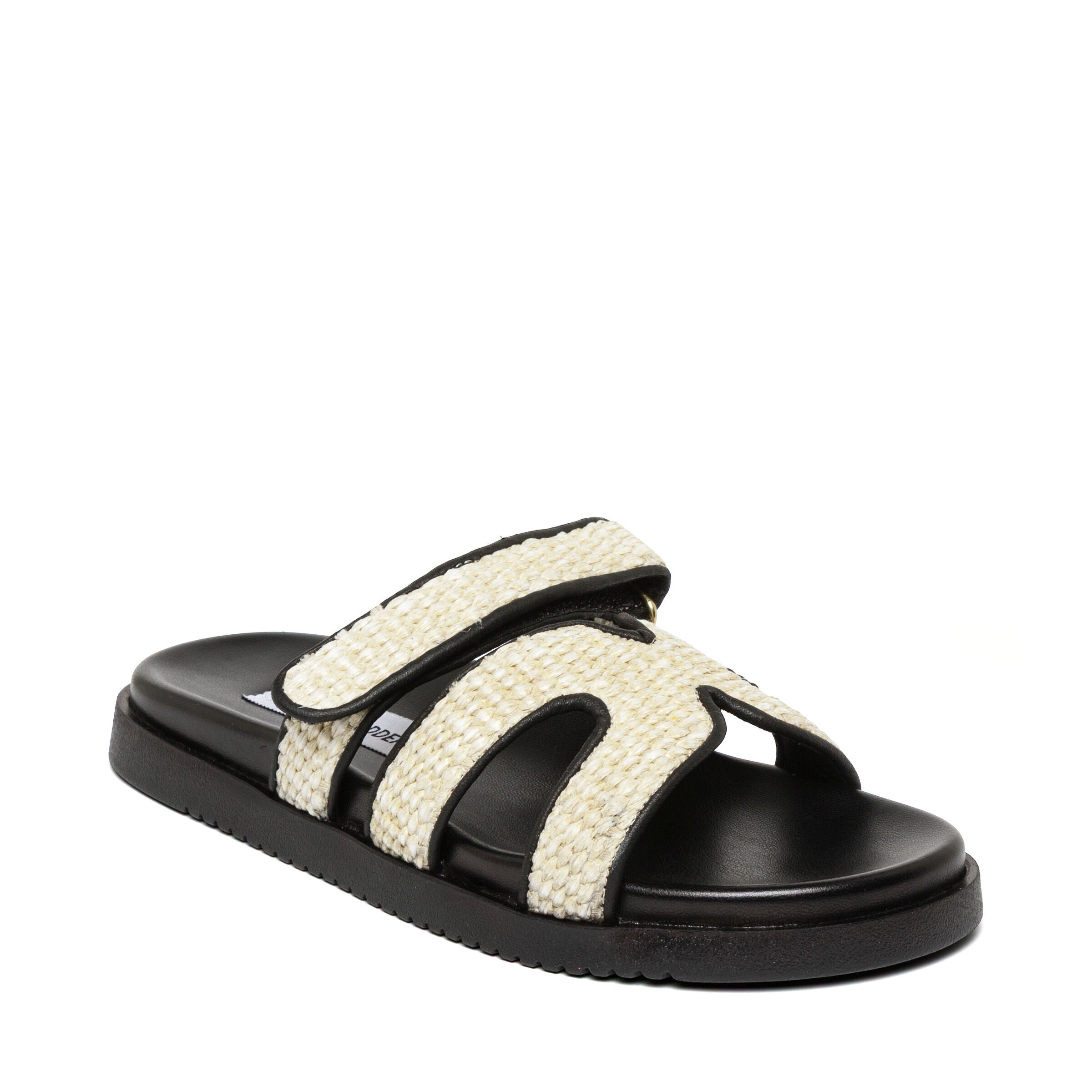 Steve Madden Missile-E sandales plates naturel noir cuir