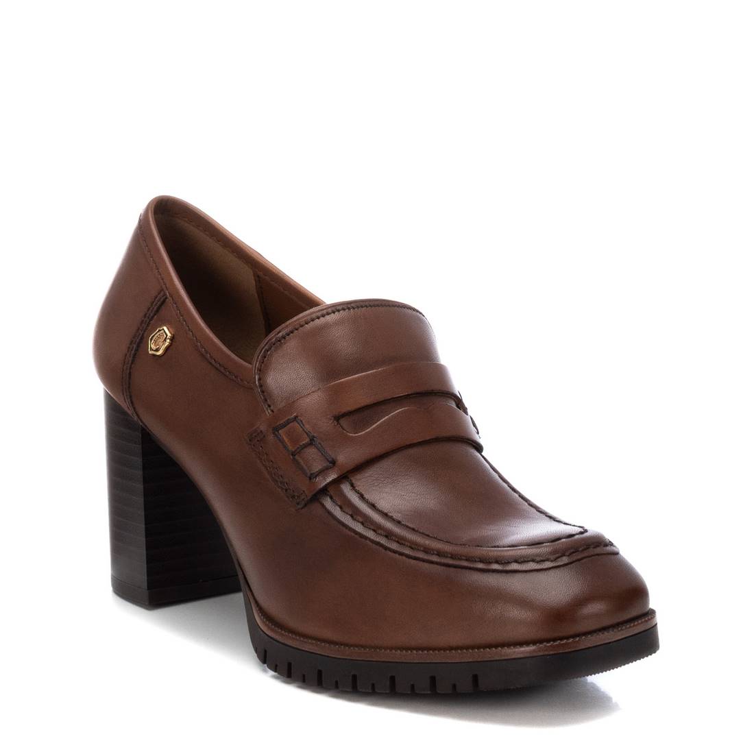 Carmela 16180402 mocassin cuir marron talon 8 cm