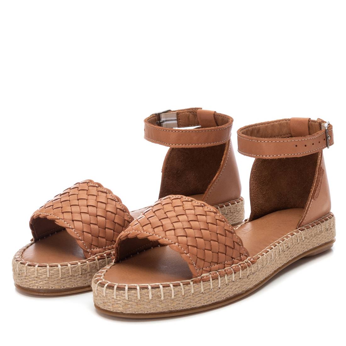 Carmela 16047907 sandale femme marron cuir tressé